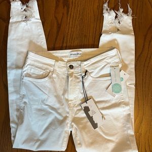 Studio Blue White Distressed Jeans